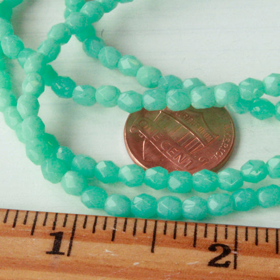 Load image into Gallery viewer, 4mm Round Firepolished Beads - Seafoam - 50 Beads
