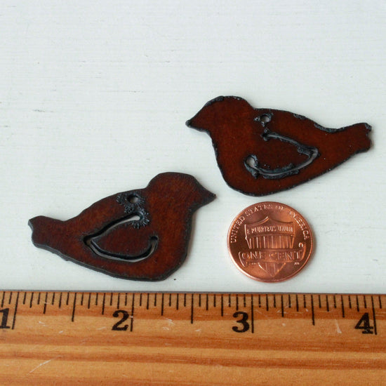 27x44mm Rusted Iron Bird Pendant - 1 Pendant