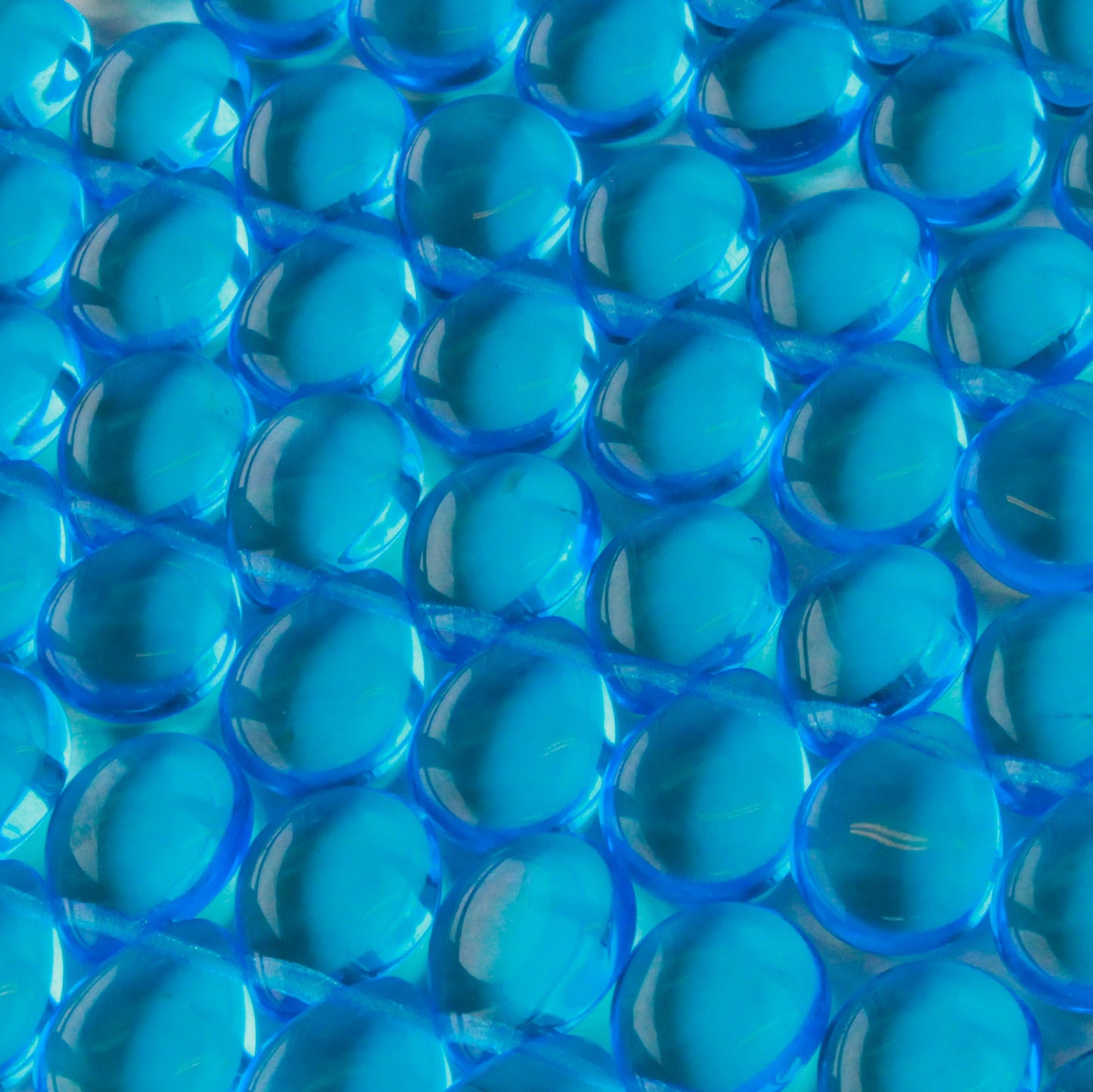 Load image into Gallery viewer, 12x16mm Flat Glass Teardrop Beads - Dk Aqua - 20 Beads
