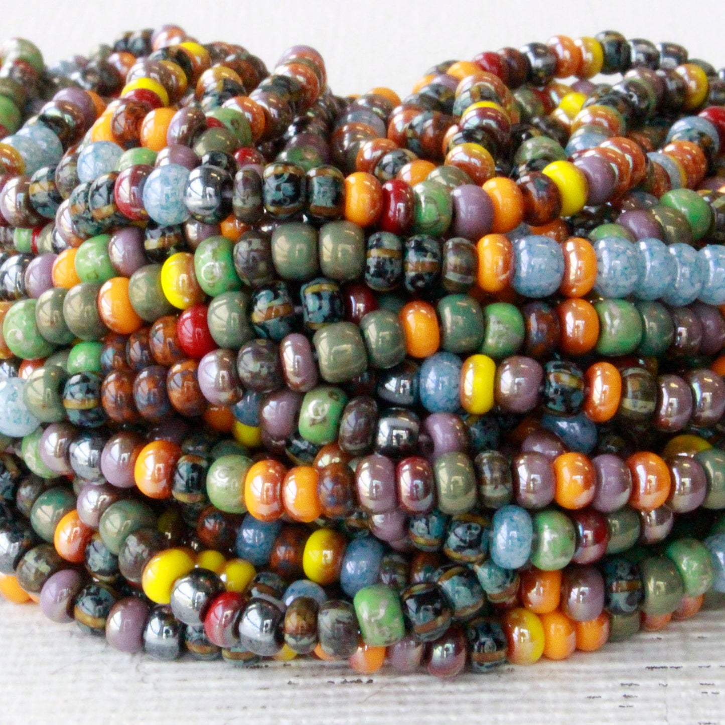 Size 5 Seed Beads - Luster Shiny Opaque Seed Bead Mix - Choose Amount