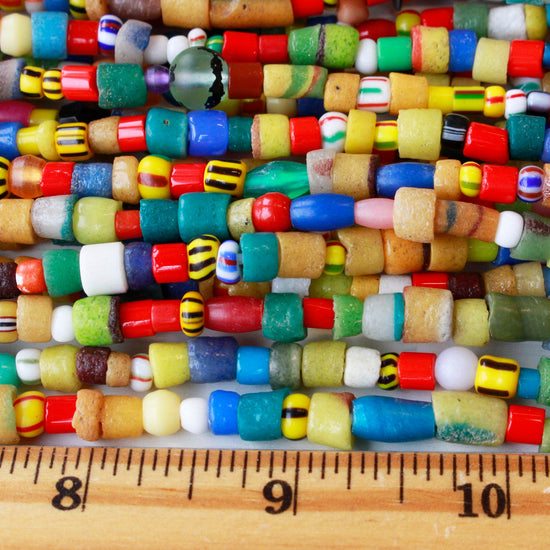 African Sand Bead Mix - Mixed Sizes and Colors ~5-9mm - 36 Inch Strand