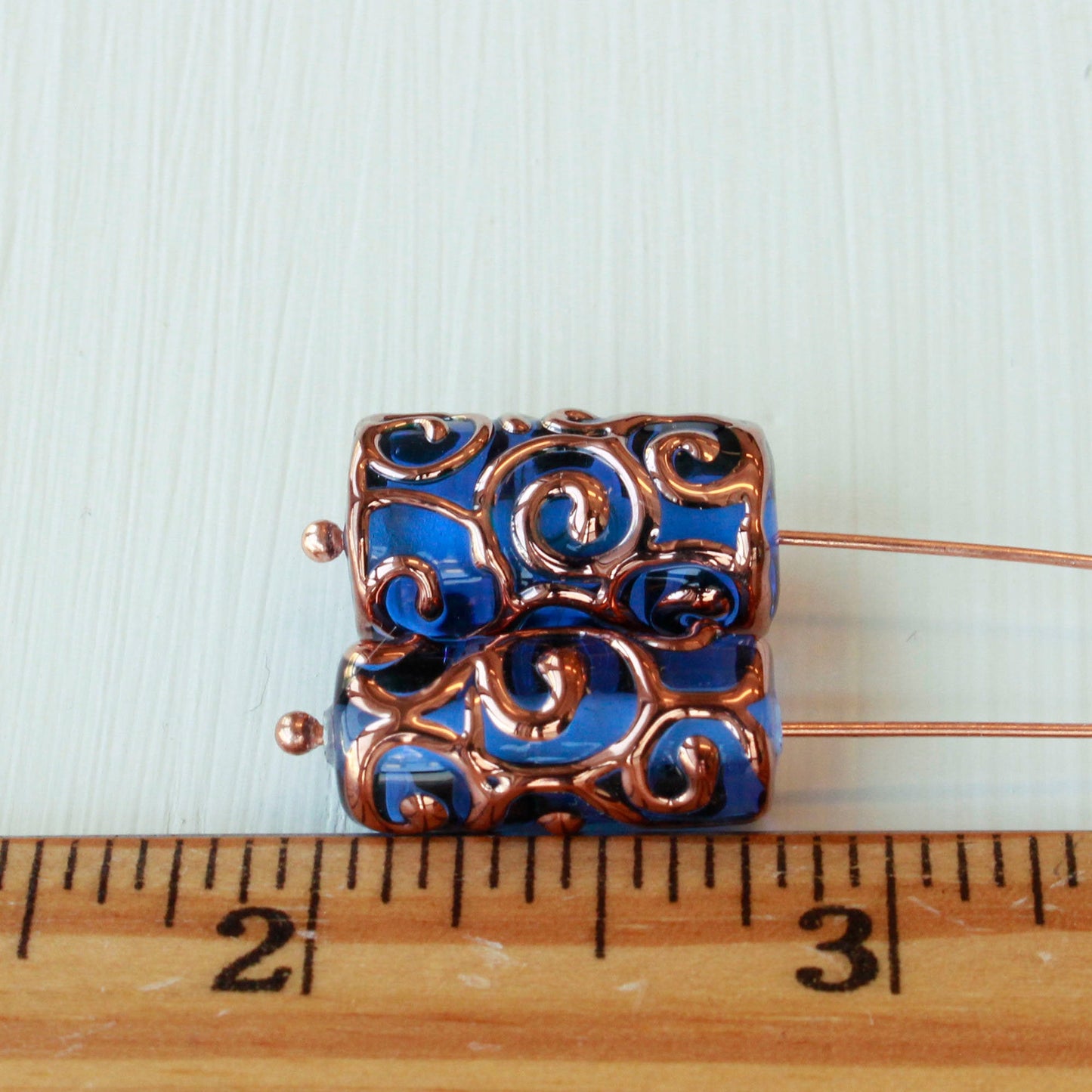 Load image into Gallery viewer, Handmade Lampwork Tube Beads - 20x8mm - Sapphire Blue - 2, 4 or 8
