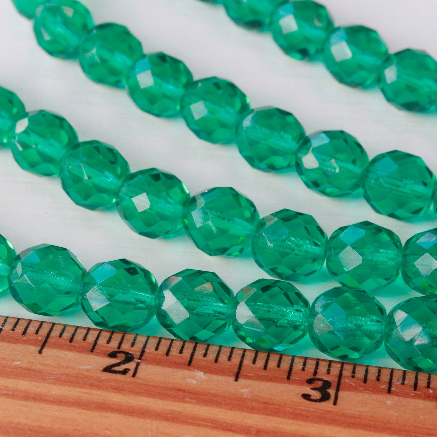 Load image into Gallery viewer, 8mm and 10mm Round Glass Beads - Emerald Green - Choose Amount
