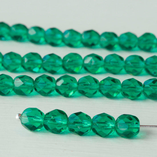 Load image into Gallery viewer, 8mm and 10mm Round Glass Beads - Emerald Green - Choose Amount
