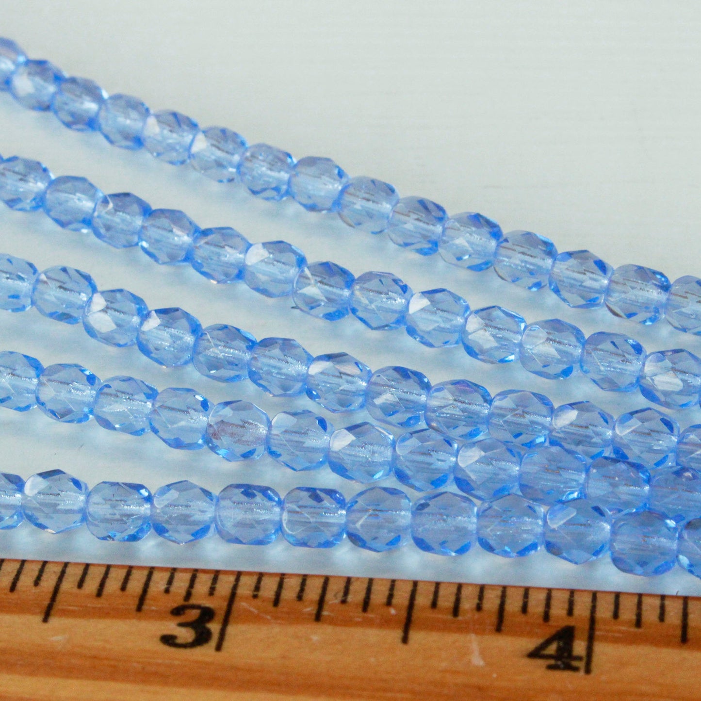 5mm and 8mm Round Glass Beads - Sapphire Blue - Choose Amount