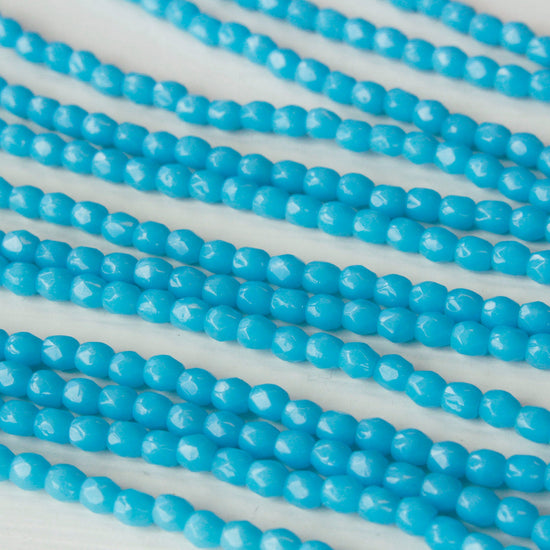 3mm Round Glass Beads - Seafoam Opaline - 50 Beads
