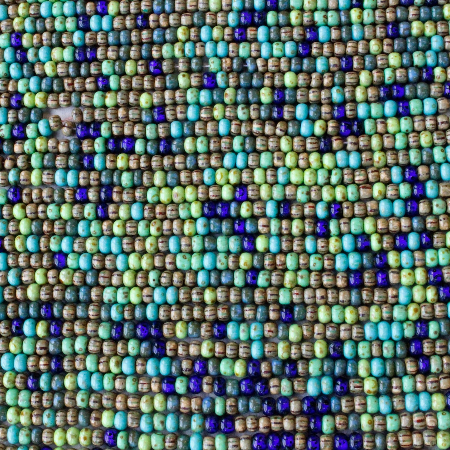 Size 5 Seed Beads - Striped Tropical Mix - 20 or 60 inches