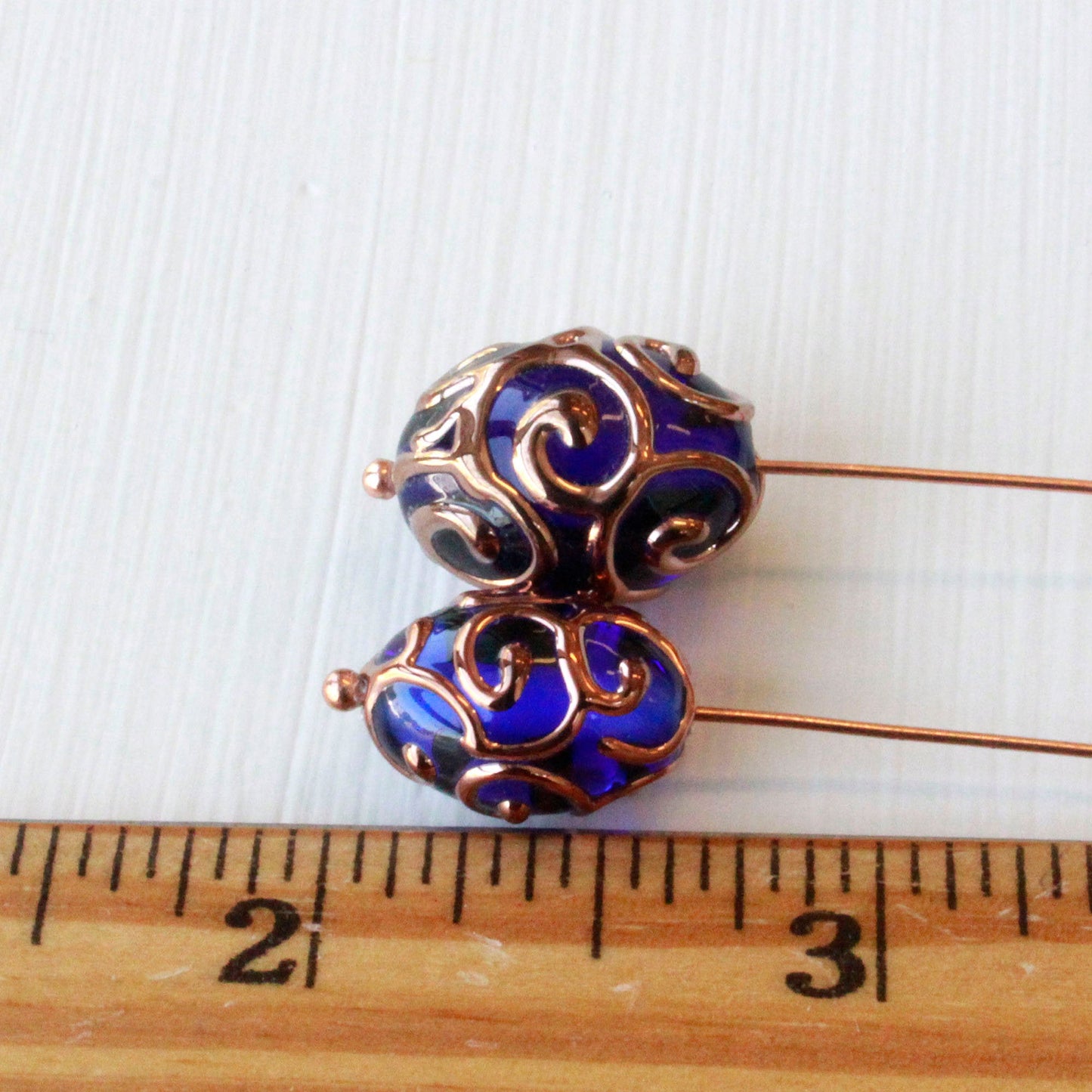15x10mm Handmade Lampwork Beads - Cobalt - 2,4 or 8