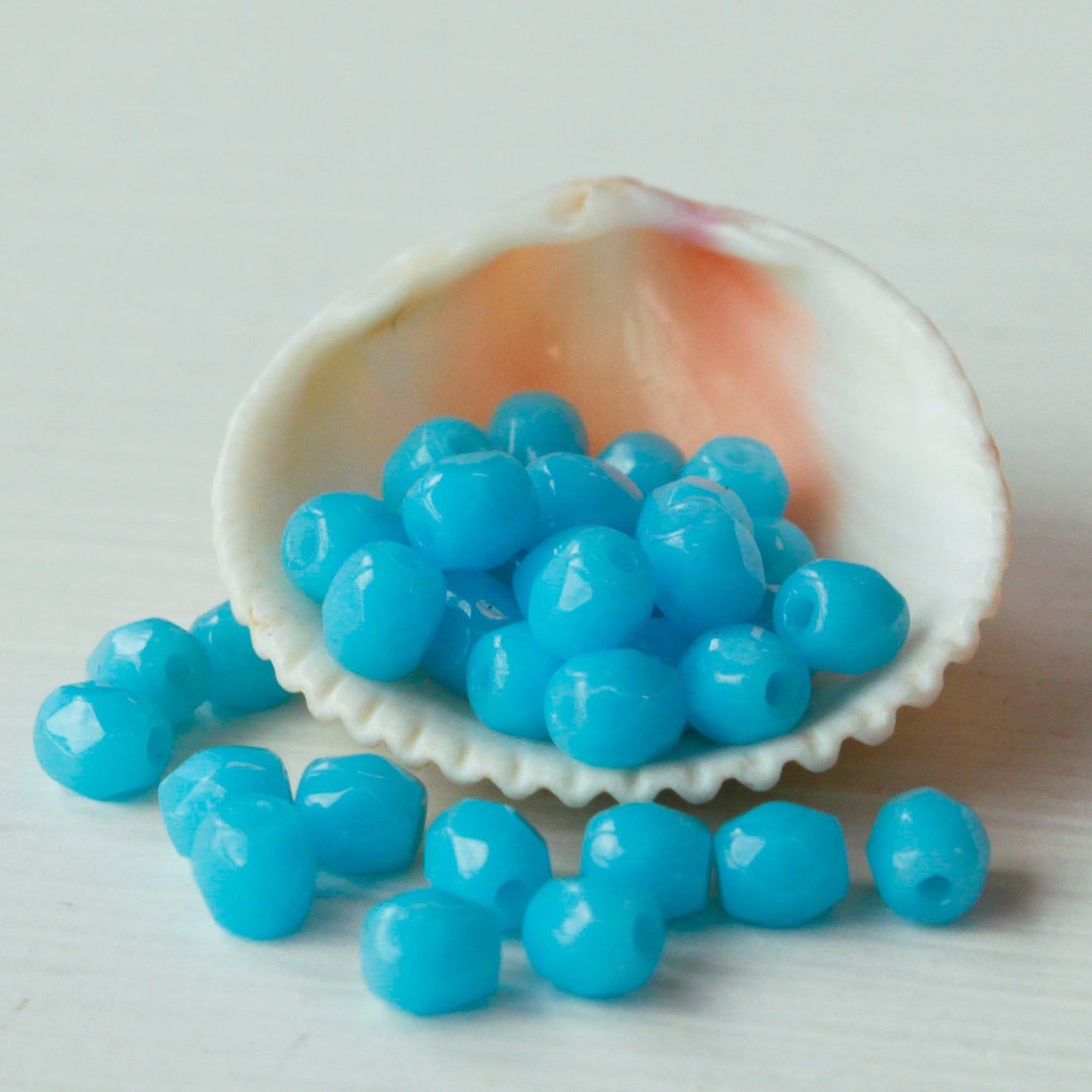 3mm Round Glass Beads - Seafoam Opaline - 50 Beads