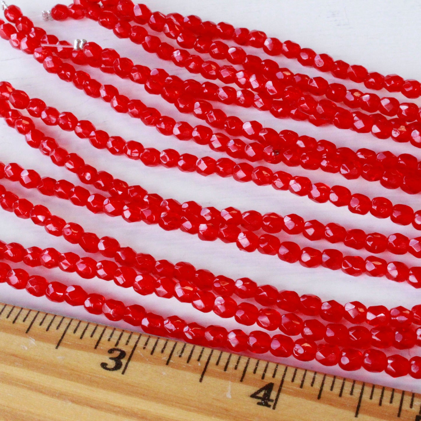 Load image into Gallery viewer, 4mm Round Firepolished Beads - Siam Red - 64 Beads
