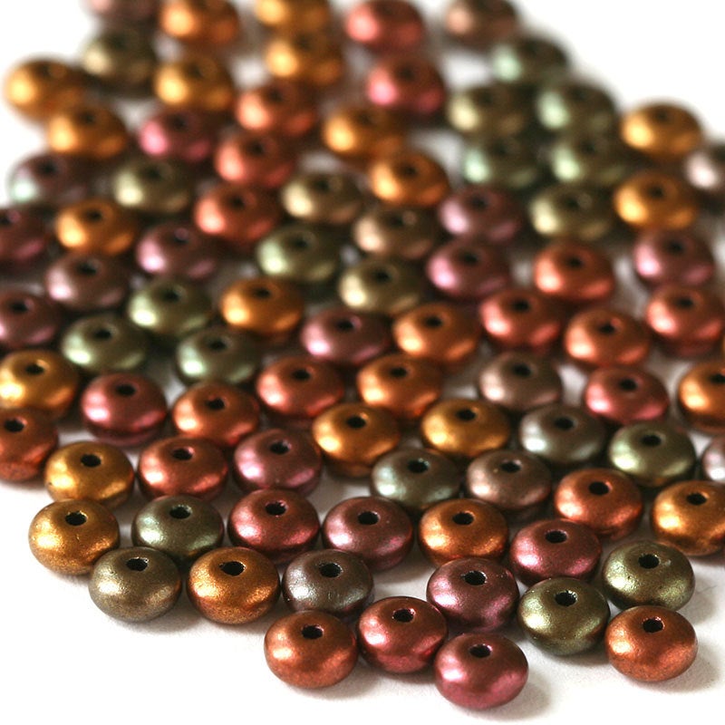 4mm Rondelle Beads - Metallic Bronze Iris - 100 Beads