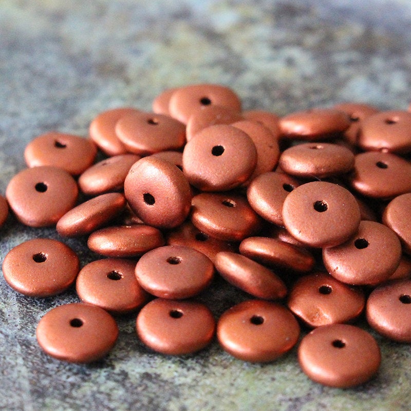 Load image into Gallery viewer, 6mm Rondelle Beads - Metallic Copper Matte - 100

