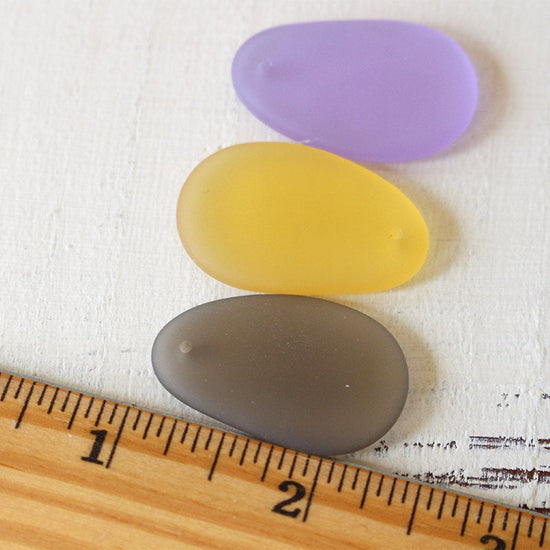 20x32mm Frosted Glass Pendant - Smokey Gray