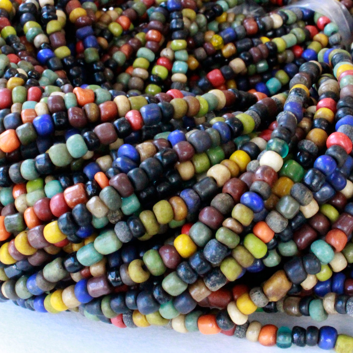 Rustic Indonesian Seed Beads - Mushroom Mix - 42 inches