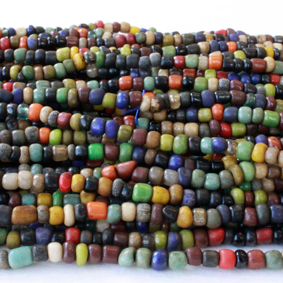 Rustic Indonesian Seed Beads - Mushroom Mix - 42 inches