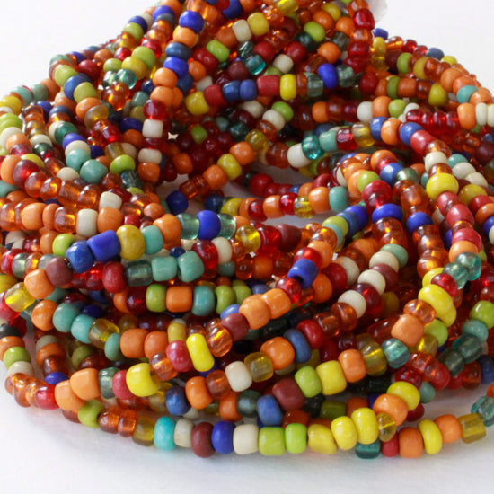 Rustic Indonesian Seed Beads - Happy Mix - 42 Inches
