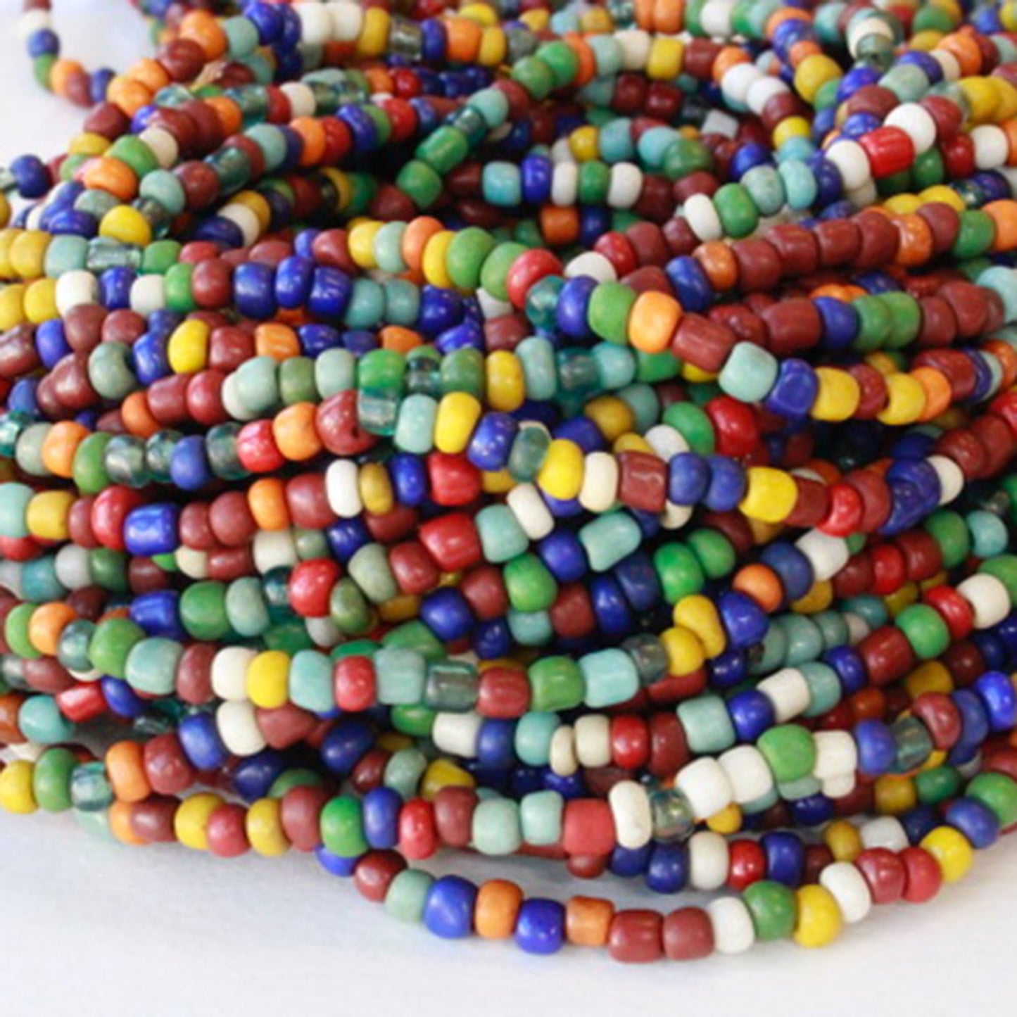 Rustic Indonesian Seed Beads - Jewel Tone Mix - 42 inches