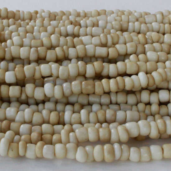 Rustic Indonesian Seed Beads - Sand - 21 or 42 inches