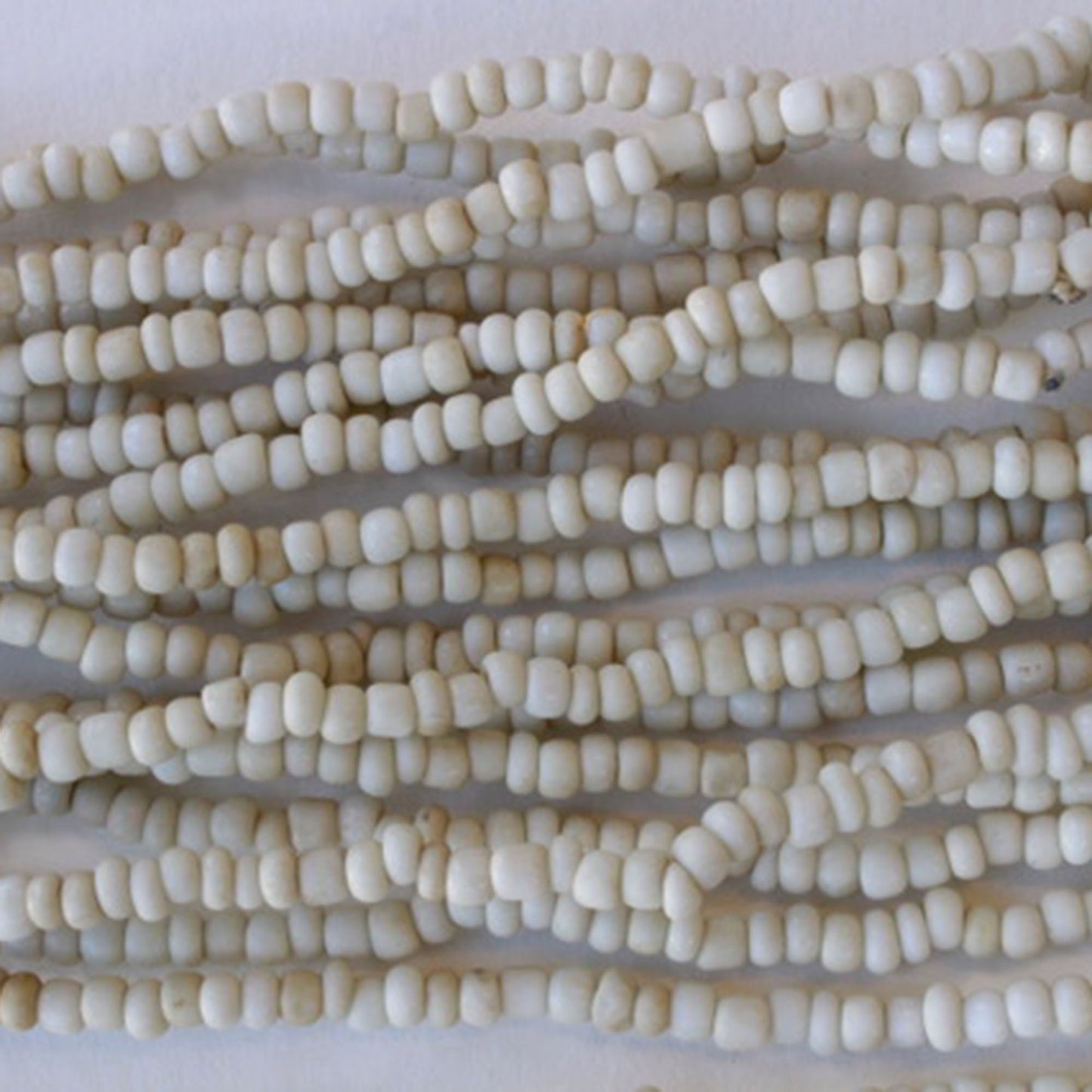 Rustic Indonesian Seed Beads - Ivory White - 42 inches