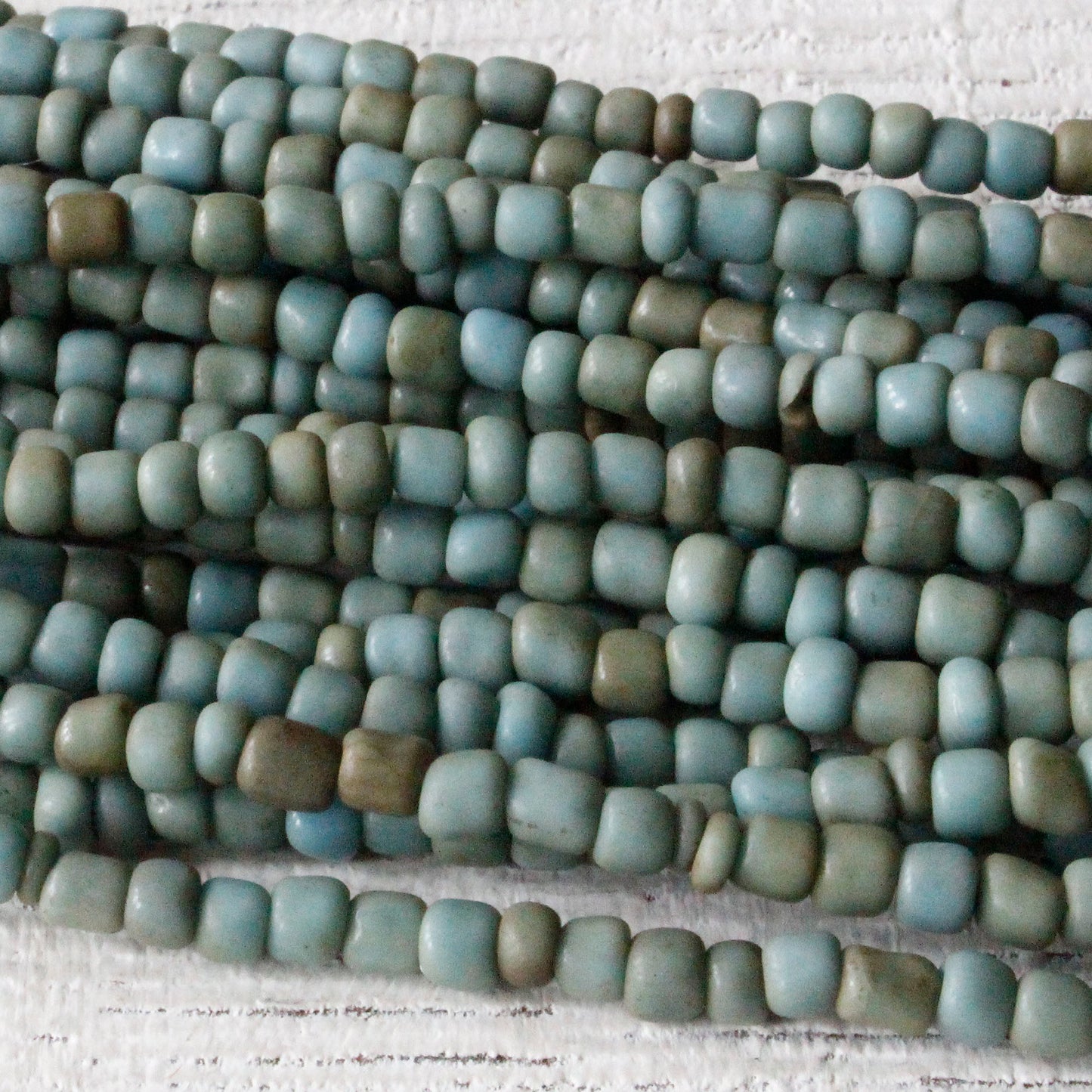 Rustic Indonesian Seed Beads - Teal - 42 inches