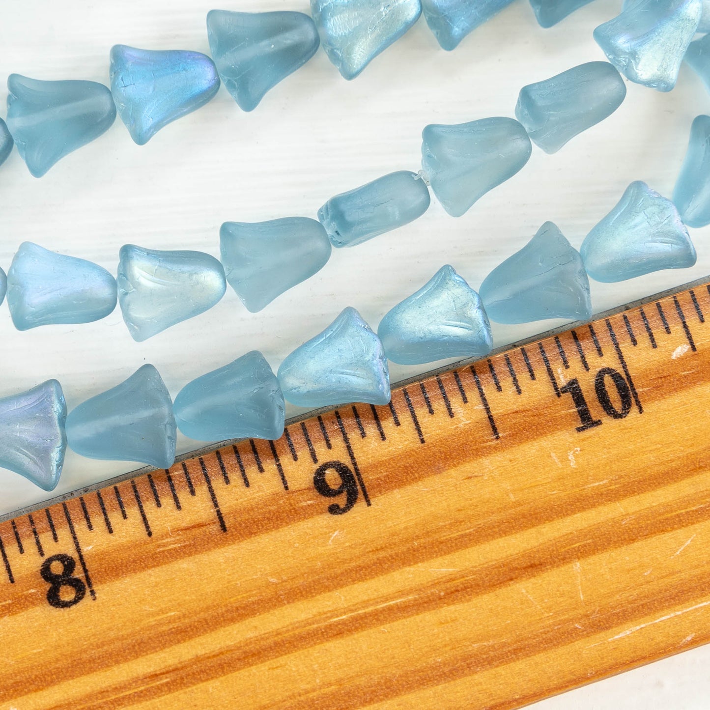 Load image into Gallery viewer, 9x10mm Lily Beads - Matte Montana Blue AB - 15 Beads
