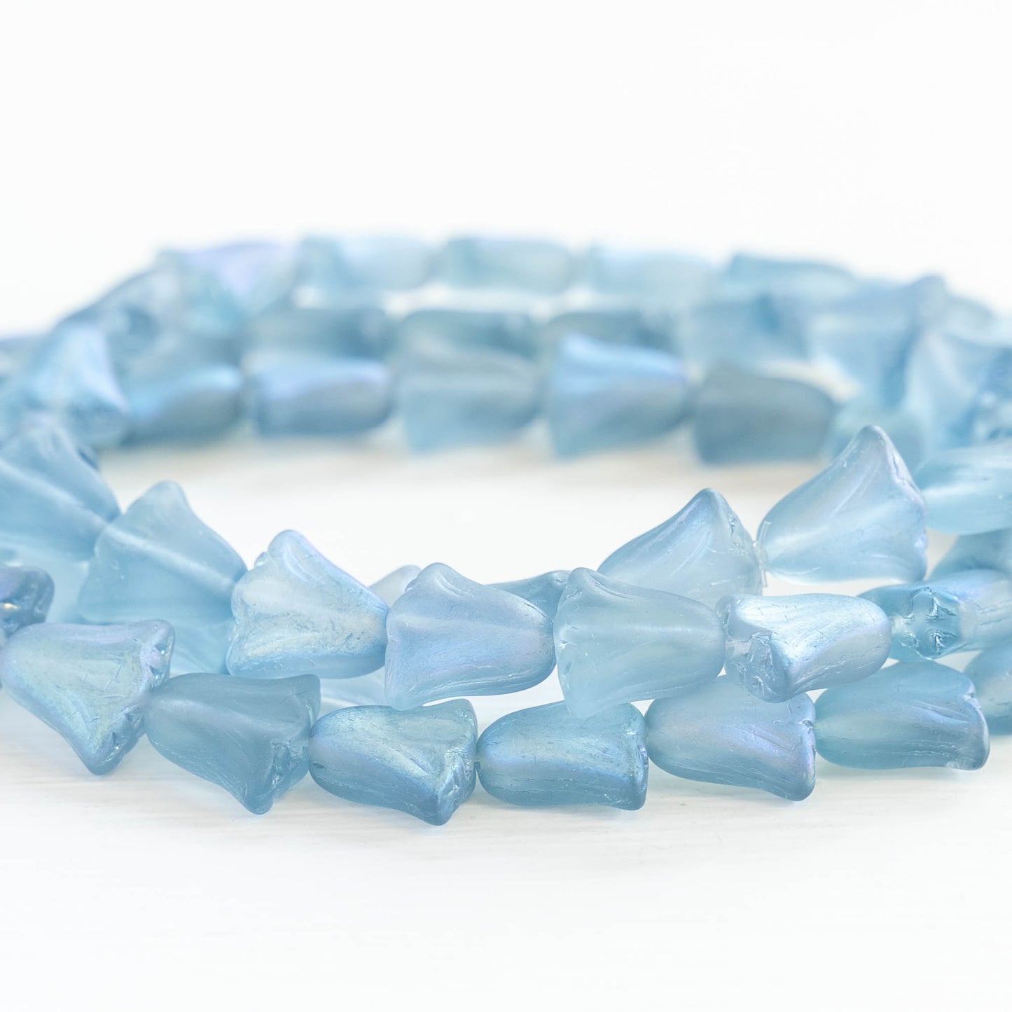 Load image into Gallery viewer, 9x10mm Lily Beads - Matte Montana Blue AB - 15 Beads
