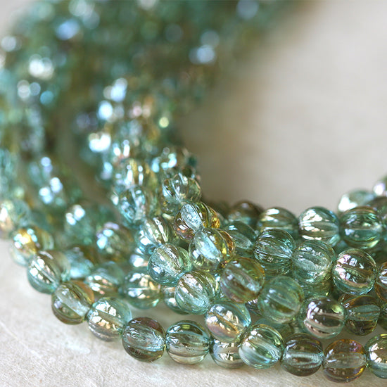 5mm Melon Bead - Seafoam Celsian - 100 Beads