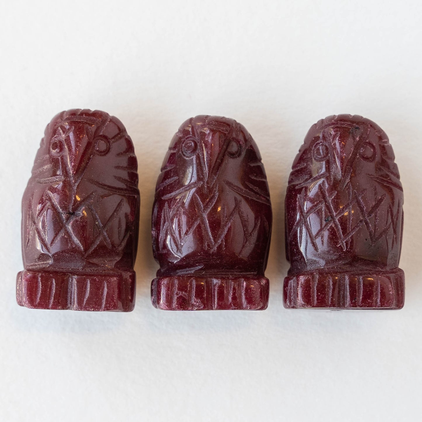 Agate Owl Beads