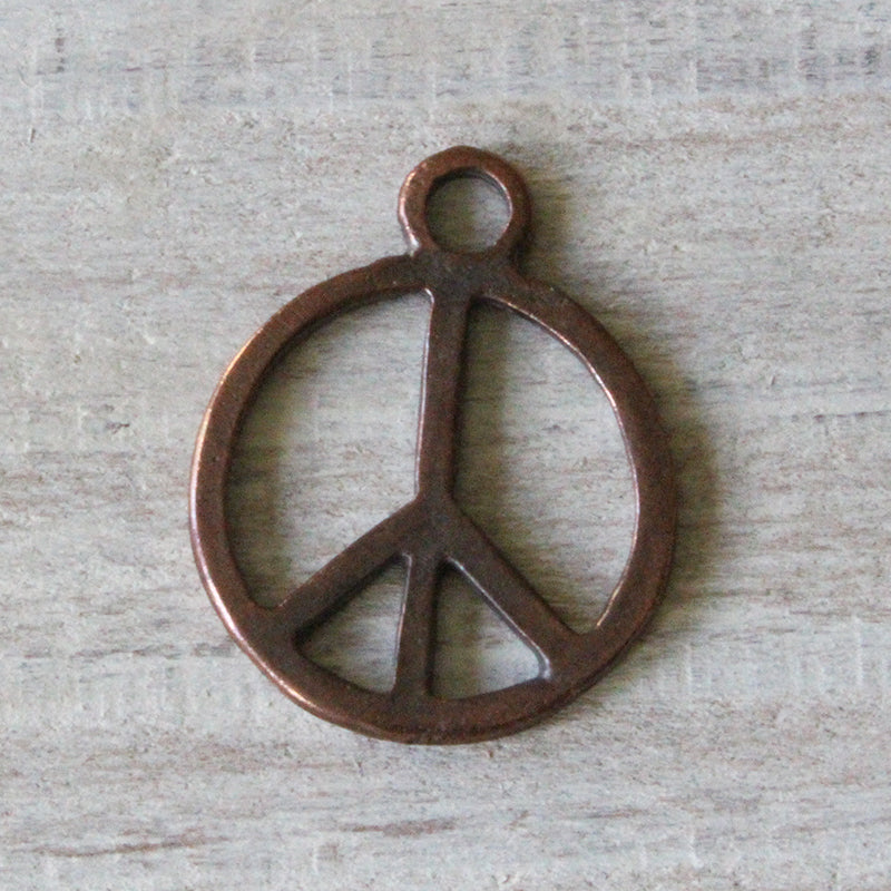 Load image into Gallery viewer, Mykonos  Bronze Peace Sign Pendant - Choose Amount
