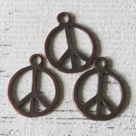 Load image into Gallery viewer, Mykonos  Bronze Peace Sign Pendant - Choose Amount
