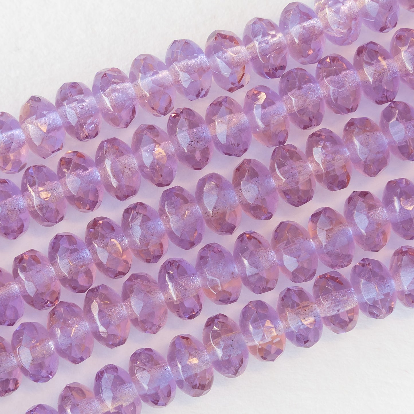 5x7mm Rondelle Beads - Transparent Lilac - 29 Beads