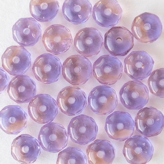 5x7mm Rondelle Beads - Transparent Lilac - 29 Beads