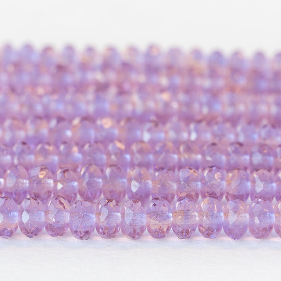 3x5mm Rondelle Beads - Lilac Purple - 40 Beads