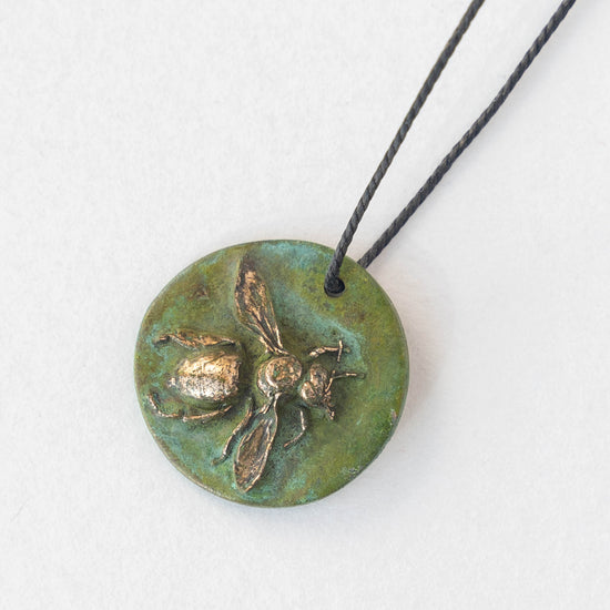 Bronze Honey Pendant with a Verde Gris Finish - Hand Made in The USA