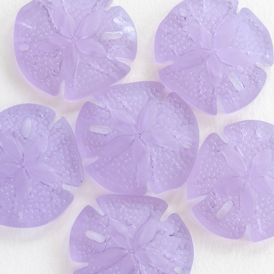 40x36mm Frosted Sand Dollar Pendants - Lavender