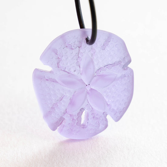 40x36mm Frosted Sand Dollar Pendants - Lavender