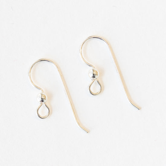 20g Sterling Silver Ear Wires - Silver Ear Hooks with 3mm Ball