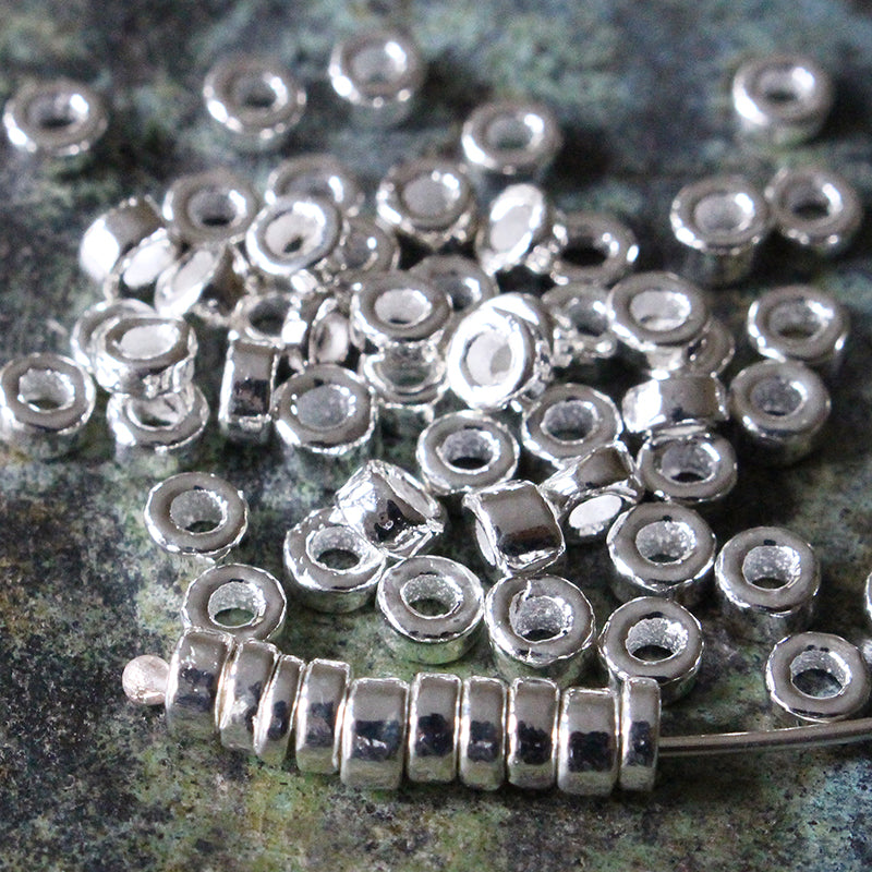 Silver Coated Ceramic Seed Beads - Choose Amount