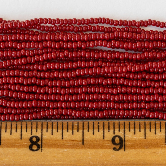 Size 11/0 Seed Beads - Opaque Maroon - Choose Amount