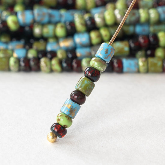 6 Aged Seed Bead Mix - Aged Demeter Tube and Seed Mix - Choose Amount