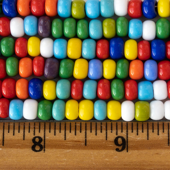 Size 2/0 Seed Bead - Opaque Colorful Mix - 1 strand