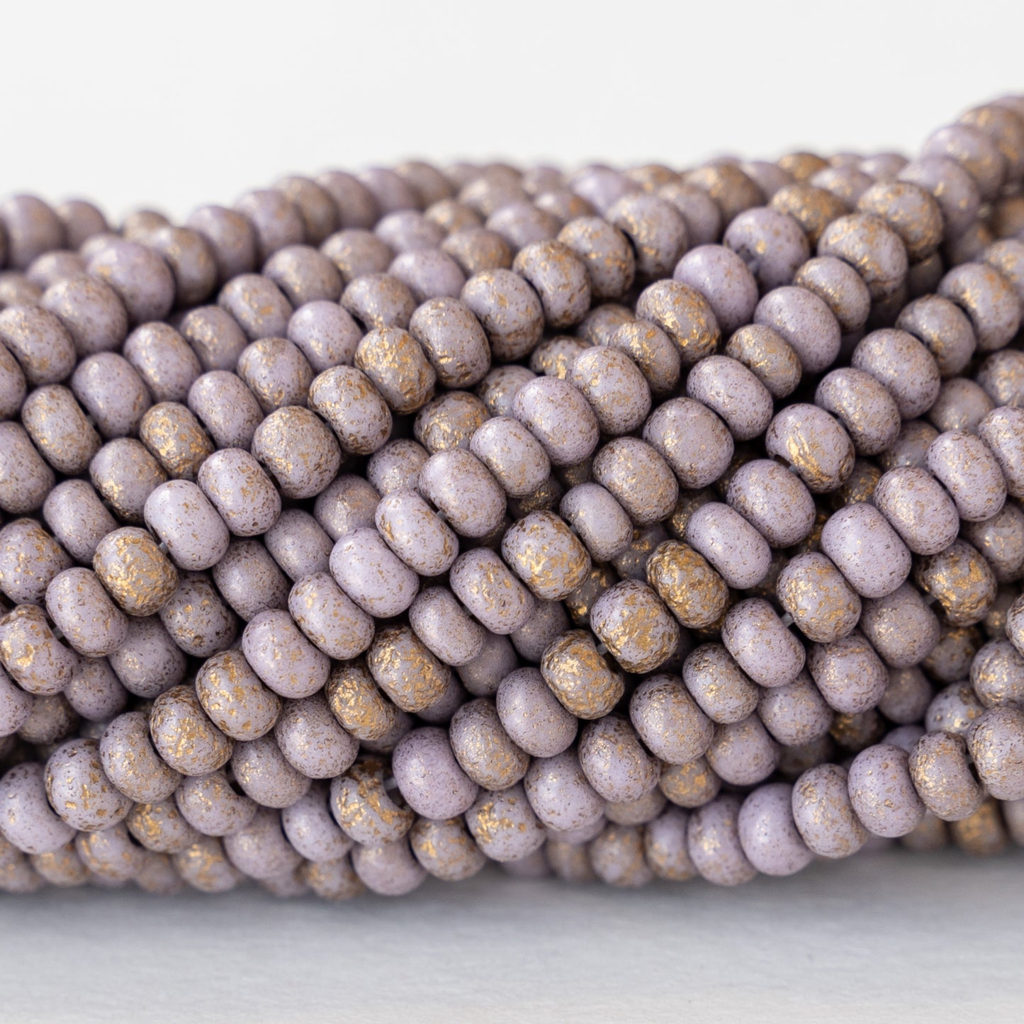 Size 6 Seed Beads - Opaque Purple Mauve with Gold Dust - Choose Amount