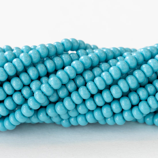 Size 6 Seed Beads - Opaque Blue Turquoise - Choose Amount