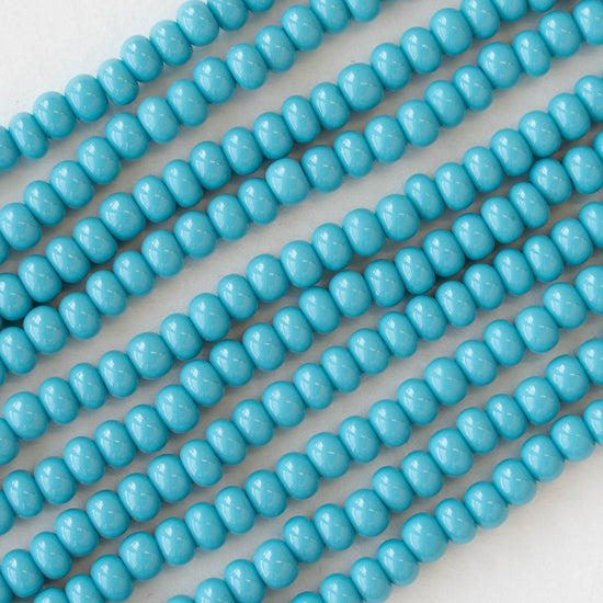 Size 6 Seed Beads - Opaque Blue Turquoise - Choose Amount