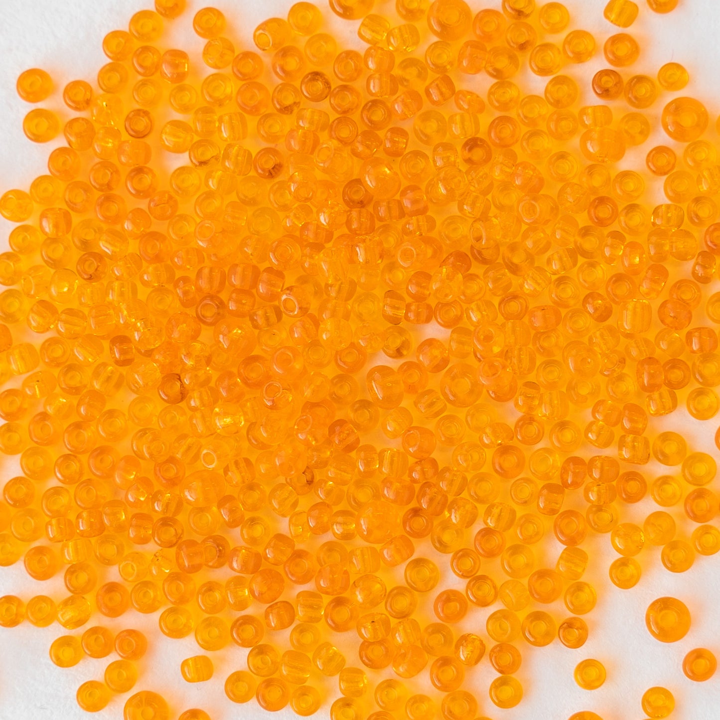 Size 11 Seed Beads - Transparent Orange - 20 grams