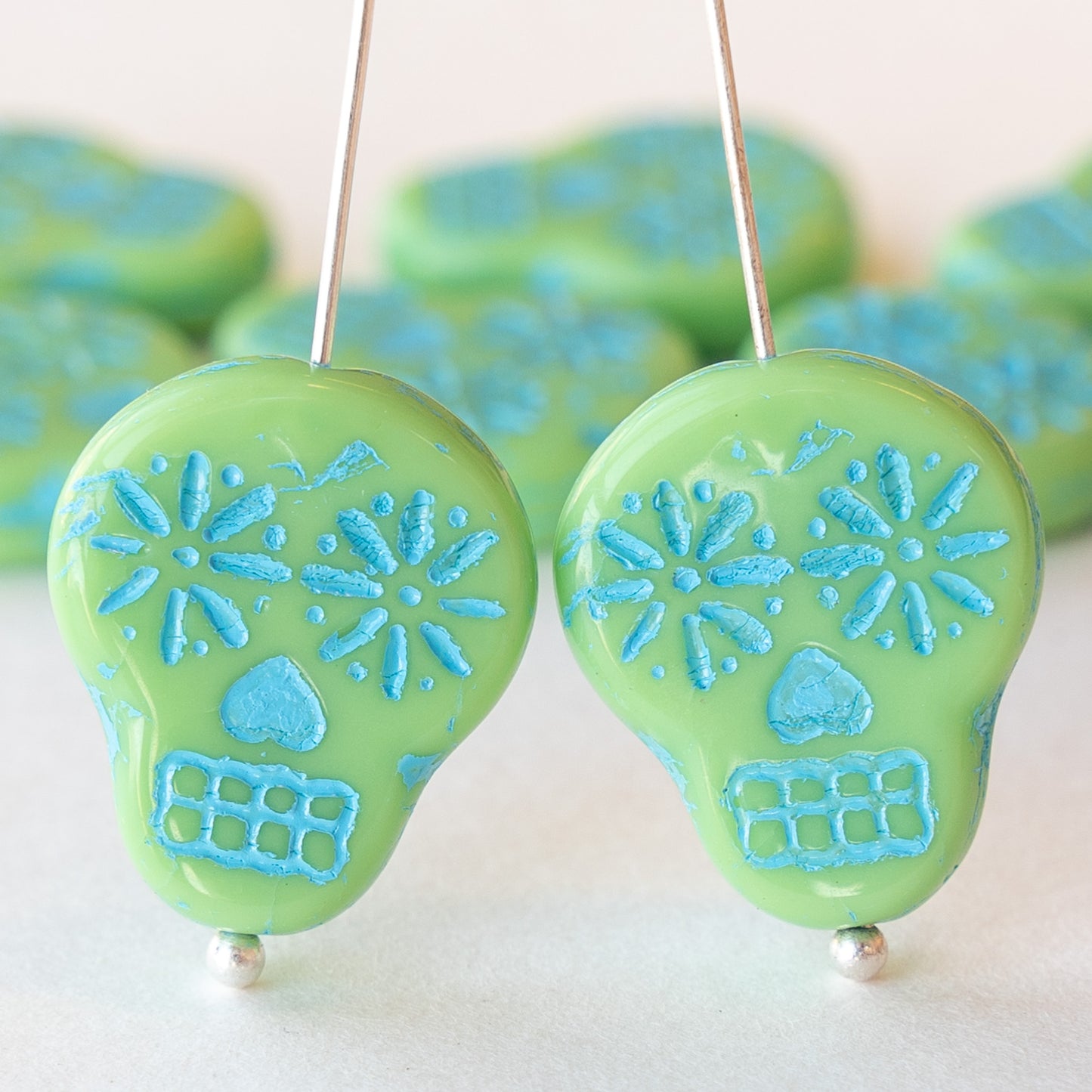 Load image into Gallery viewer, Day Of The Dead Sugar Skull Beads - 4 or 12
