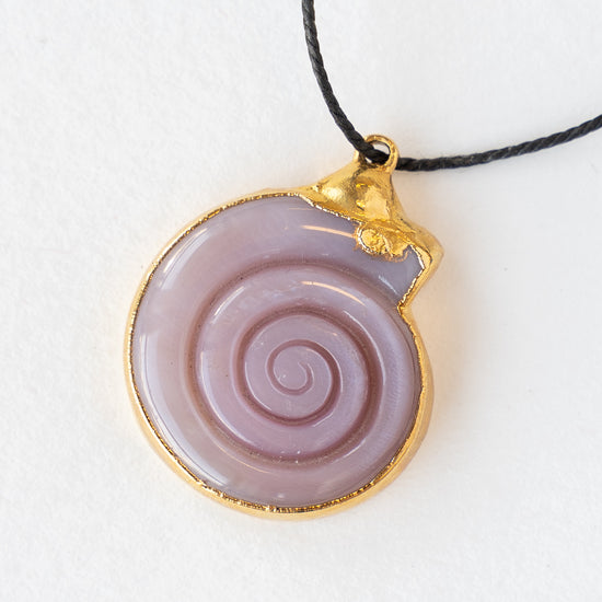 Grey Sea Snail Shell Necklace - Purple Days