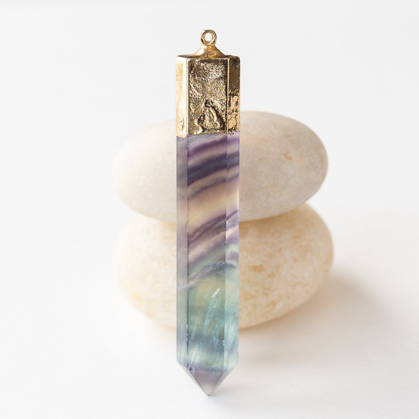 Flourite Crystal Stone Pendant - OOAK