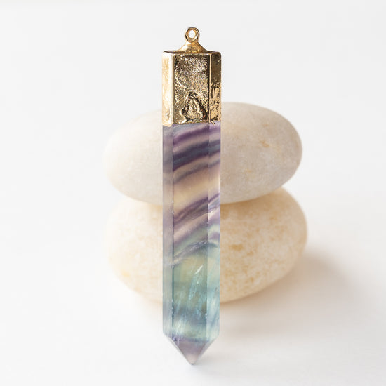 Flourite Crystal Stone Pendant - OOAK