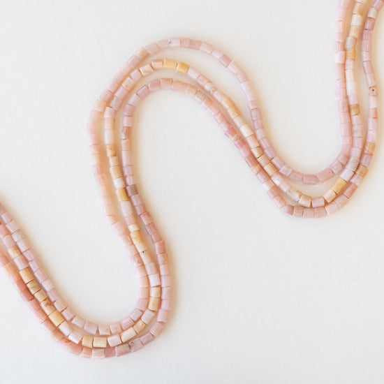 Rustic Peruvian Pink Opal Tube- 16 Inches